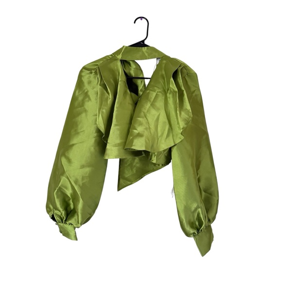NWT ASOS Luxe Women’s Satin Top and Full Shorts in Green Classy Sexy Size 8 - Picture 1 of 16